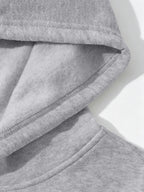 2026 Autumn/Winter Soft Skin-Friendly Men's Hooded Sweatshirt, Striped Patchwork Print Long Sleeve, Adjustable Drawstring, Large Capacity Kangaroo Pocket, Versatile Pullover Hoodie for Campus Parties - Grey