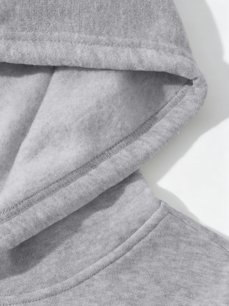2026 Autumn/Winter Soft Skin-Friendly Men's Hooded Sweatshirt, Striped Patchwork Print Long Sleeve, Adjustable Drawstring, Large Capacity Kangaroo Pocket, Versatile Pullover Hoodie for Campus Parties - Grey