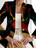 Women's Autumn Campus Fashion,  Outdoor Travel Attire, Tops with Unique Patterns, Elegant Printed Autumn Coats, and Exquisite Blazers. - Mixed colors