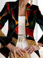 Women's Autumn Campus Fashion,  Outdoor Travel Attire, Tops with Unique Patterns, Elegant Printed Autumn Coats, and Exquisite Blazers. - Mixed colors