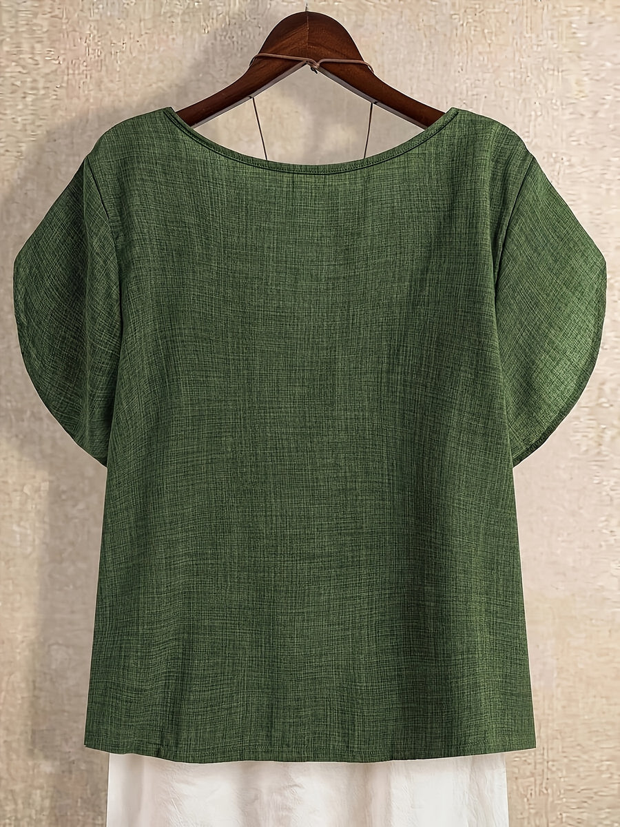 Women'S Solid Fashion Shirt for Summer - fern green