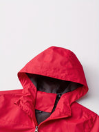 Norway Element Print Jacket Autumn Winter Men'S Outdoor Sports Mountaineering, Hiking Solid Color Jacket Hooded Easy Versatile Youth Fashion Thin Travel Casual Outerwear Men - Red