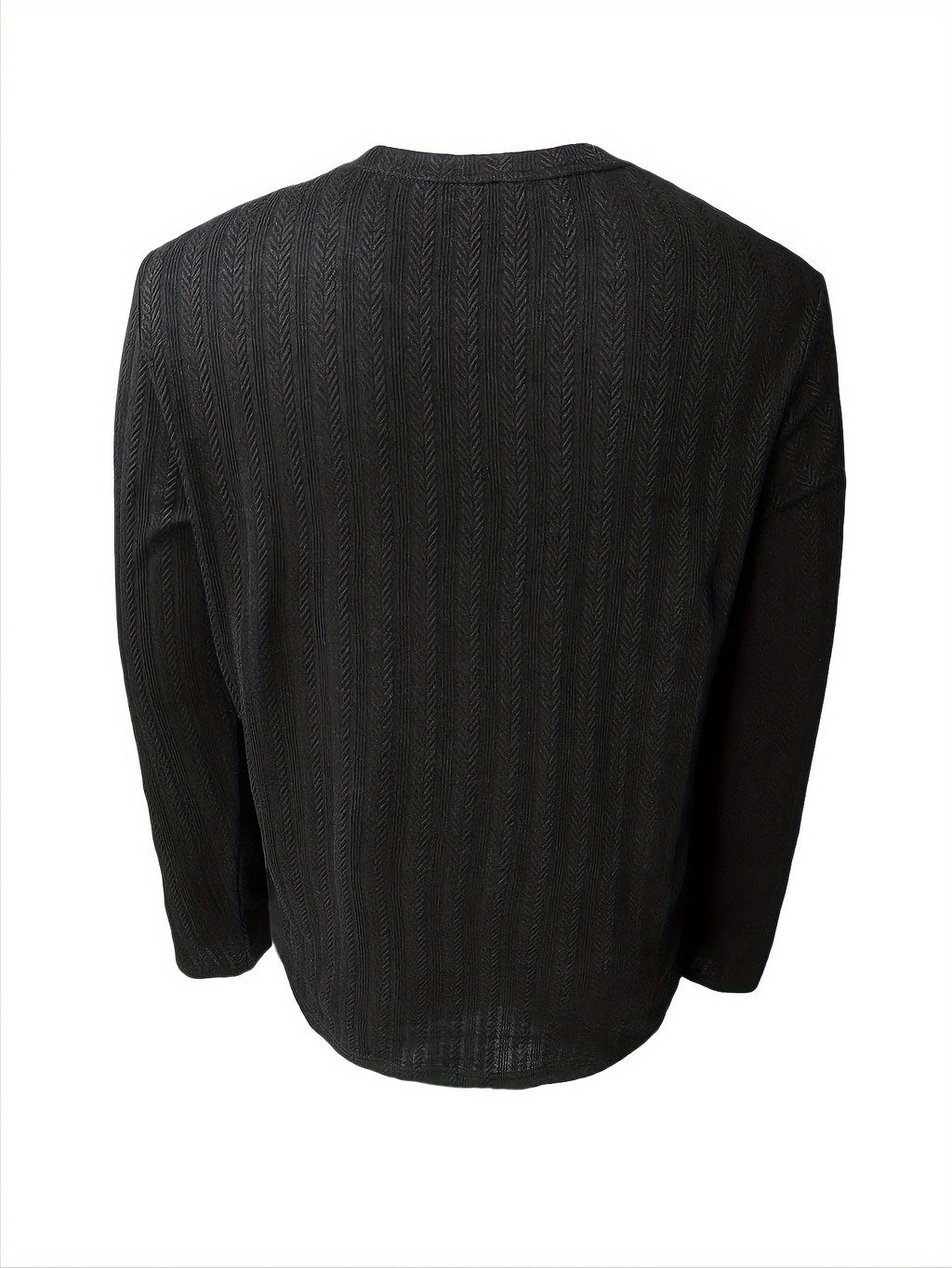 Men's Slim-Fit Long Sleeve T-Shirt - Casual & Stylish, Perfect for Fall/Winter, Machine Washable - Black