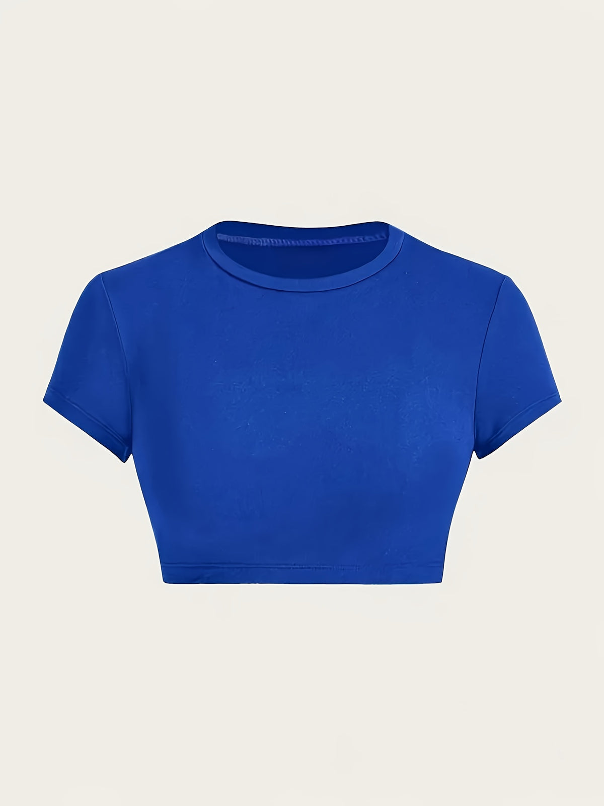 Women'S Fitted Stretch T-Shirt - Casual Basic Top, Comfortable Elastic Fit, All-Season Casual And Formal Wear - Machine Washable. Essential Daily T-Shirt, Versatile Clothing, Fashionable Design, Comfortable Wear, Office Attire, Easy Style - Blue