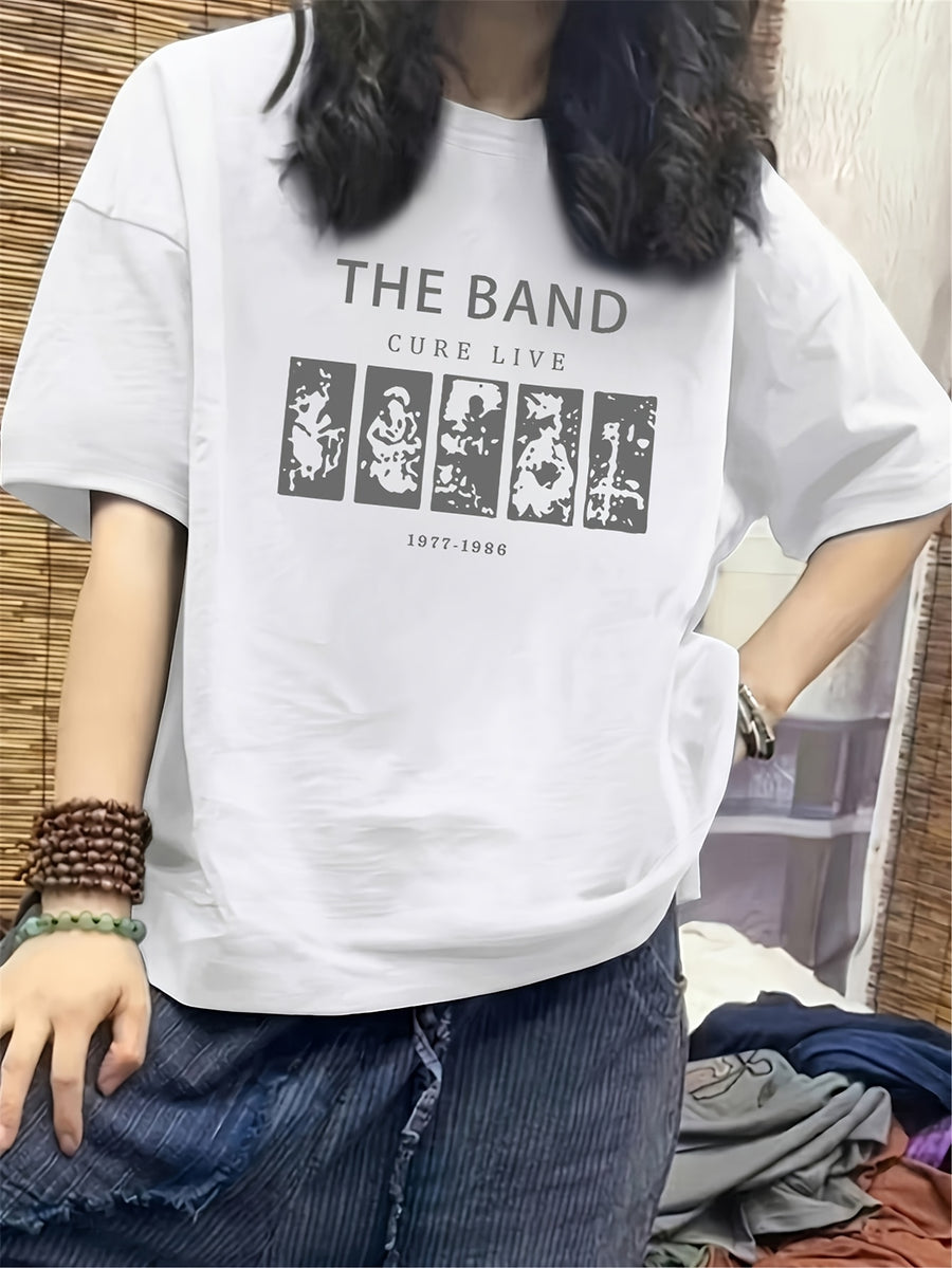 Retro Fashion Short Sleeve T-Shirt Women'S Summer Short Sleeve T-Shirt Pure Short Sleeve T-Shirt Top Design Sense Unique Loose Top Base Layer #3333 - White