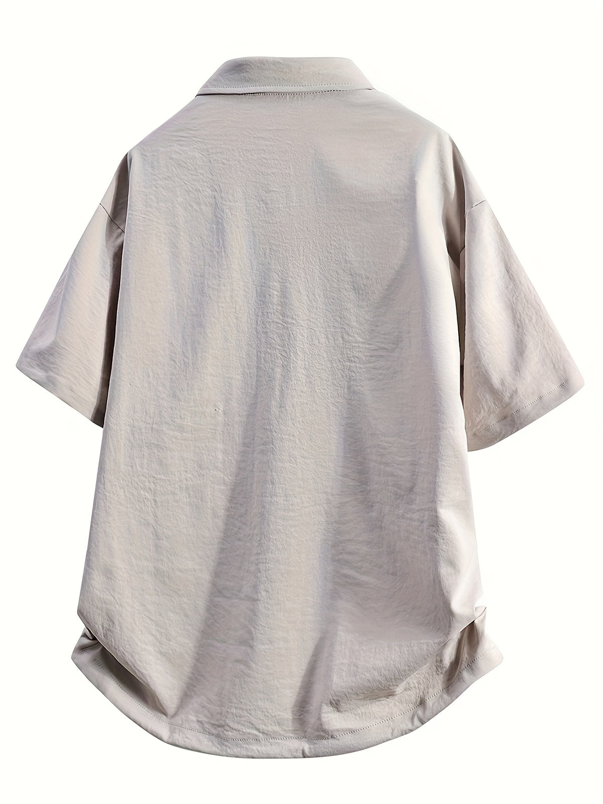 Men's Casual Summer Short-sleeve Shirt, Trendy and Stylish Loose Fit, Versatile Sport and Outdoor Shirt, Lightweight Breathable Cool Men's Shirt for Summer - Khaki