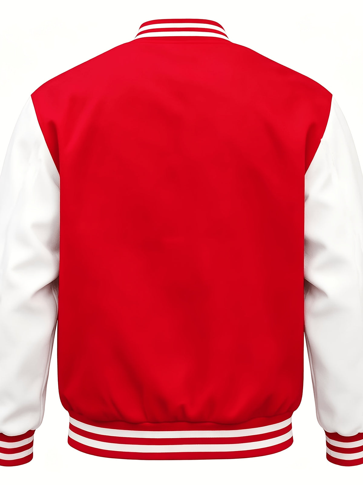 Classic Campus Style Men'S Casual Campus Fashion Youthful Bright Fashion Zipper Pocket Baseball Jacket - Red