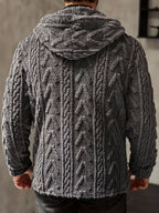 Men'S Casual Solid Color Hooded Jacket, Suitable for Autumn/Winter Outings, Men'S Plush Cardigan Men'S Snow Parka Hooded Cardigan Men'S Teddy Fleece Cardigan - Dark Gray