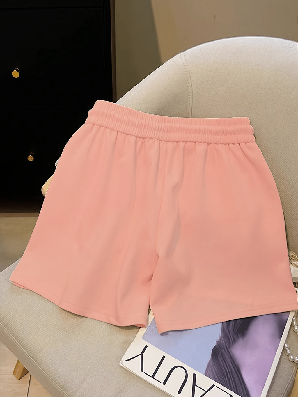 Women'S Fashion Embroidered Decorative Casual Shorts - Coral