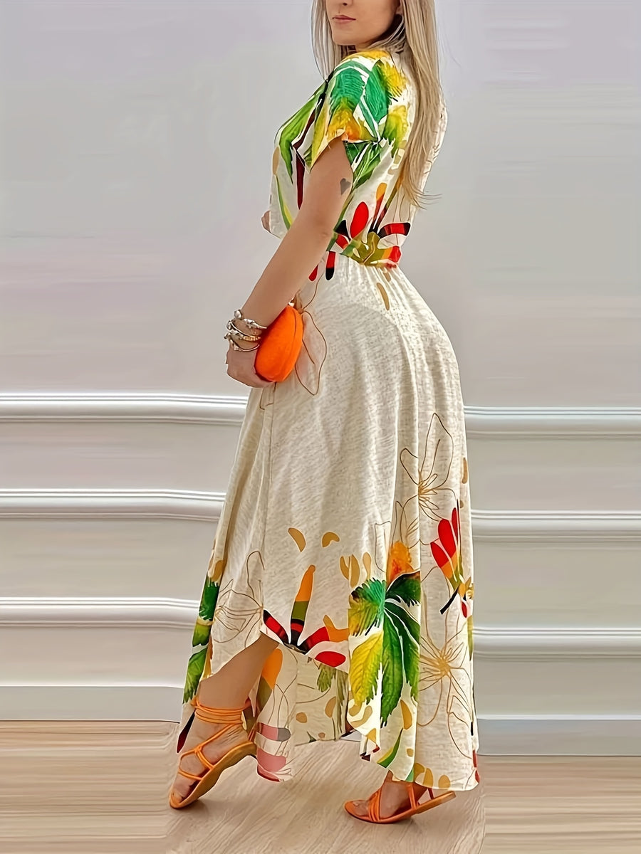 New European And American Style Fashion Positioning Print Skirt Suit - Green