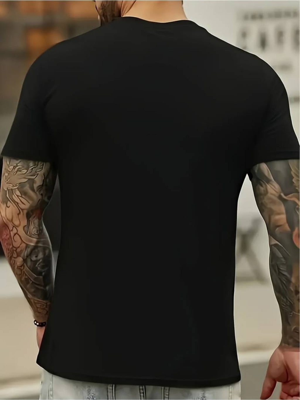 Men's 2pcs Summer Short-Sleeve T-Shirts, Breathable Summer Sport Tops, Fashion Style - White+black