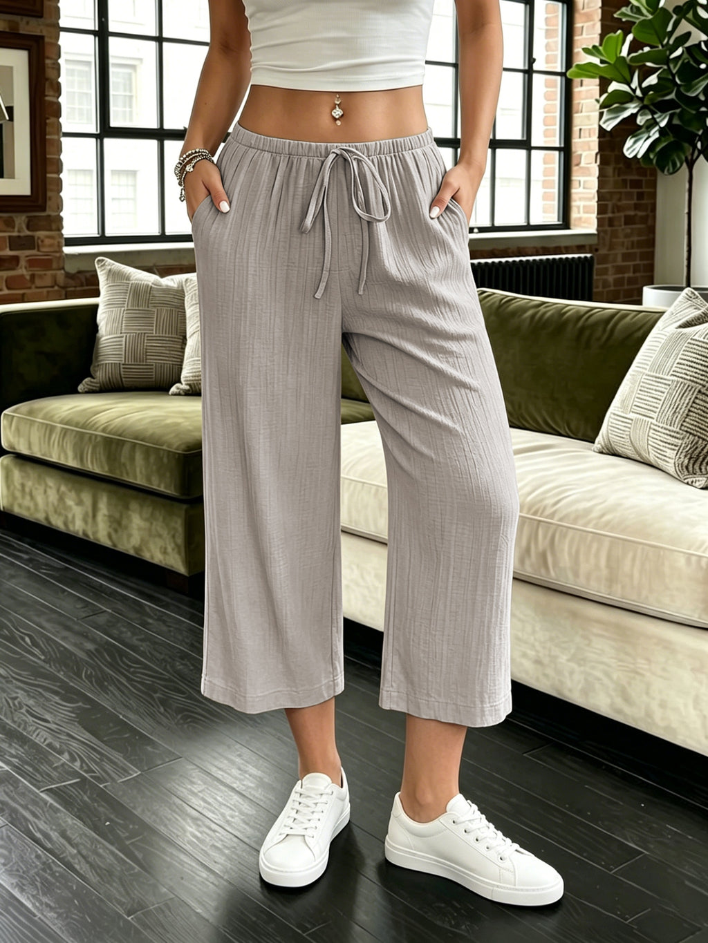 1pc Women'S Western Capri Leggings, Women'S Casual Quick-Dry Compression Pants, Outerwear Capri Leggings Base Layer - Khaki