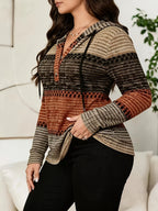 Plus Size Camouflage Printed Hooded Sweater, All-Season Style - Mixed Color 2