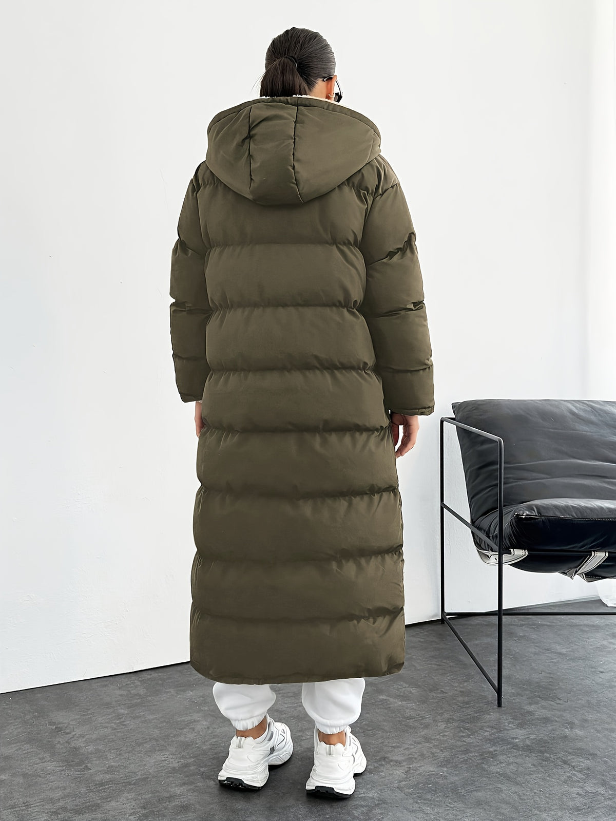 Fashionable and Elegant Thick Coat - Olive Green