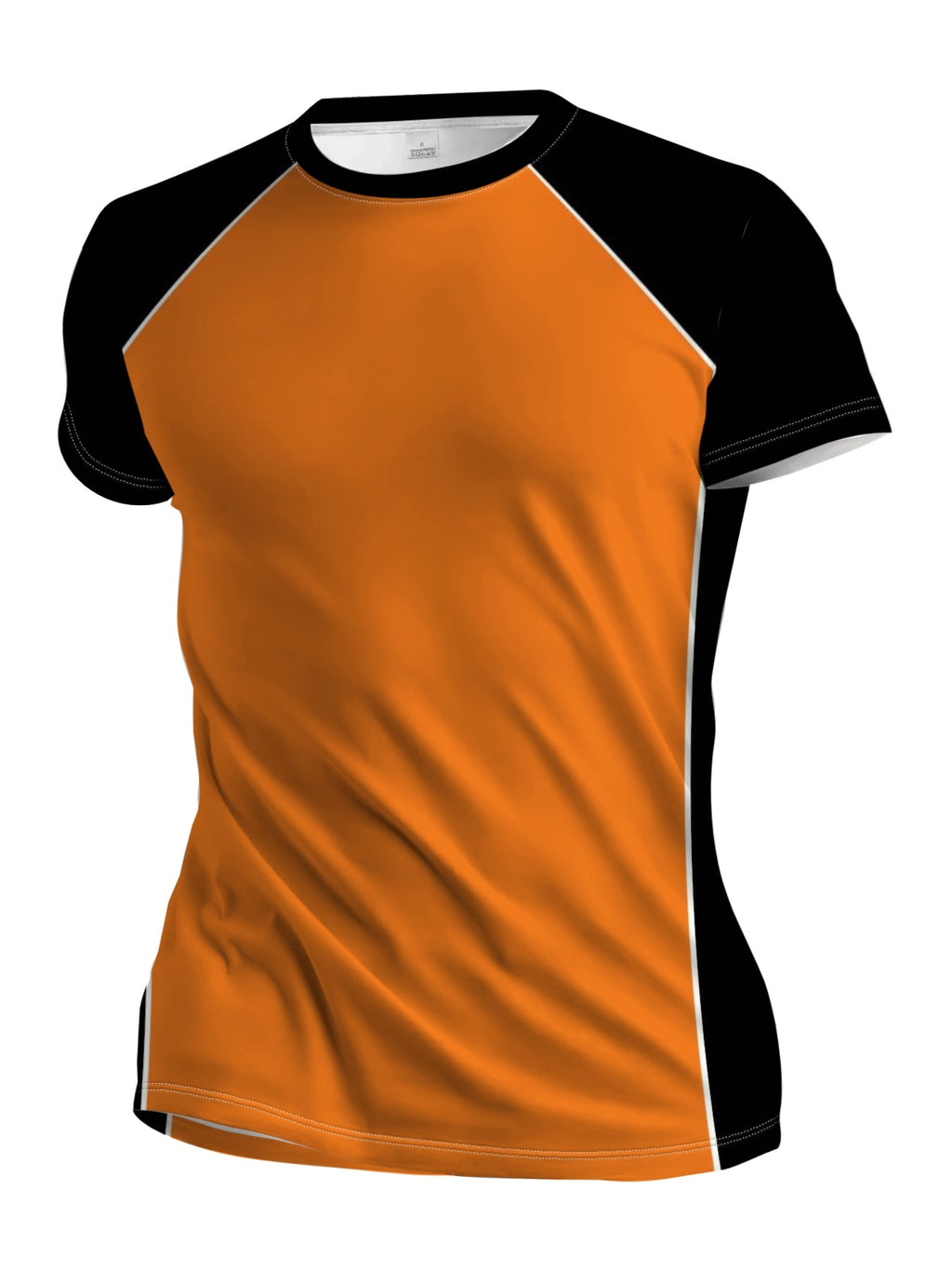 Men's Orange and Black Contrast Color Raglan Short Sleeve T-Shirt, Summer Casual Top, Skin-Friendly and Machine Washable - Mixed colors