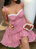 French-Style Vintage Spring/Summer New Lace Patchwork Spaghetti Suspender Dress, Sweet and Versatile, Casual Vacation Dress - Mixed colors