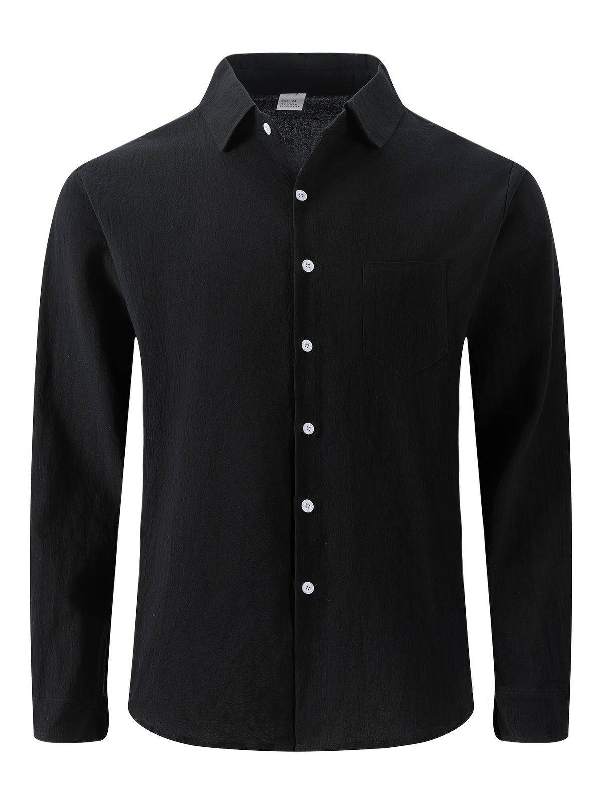 Men'S Linen Long Sleeve Collar Button-Up Shirt 3pcs Set, Casual Lapel Pocket Top, Lightweight Breathable Loose Fit, Suitable for Men'S Beach Vacation And Daily Wear - Mixed Color 1