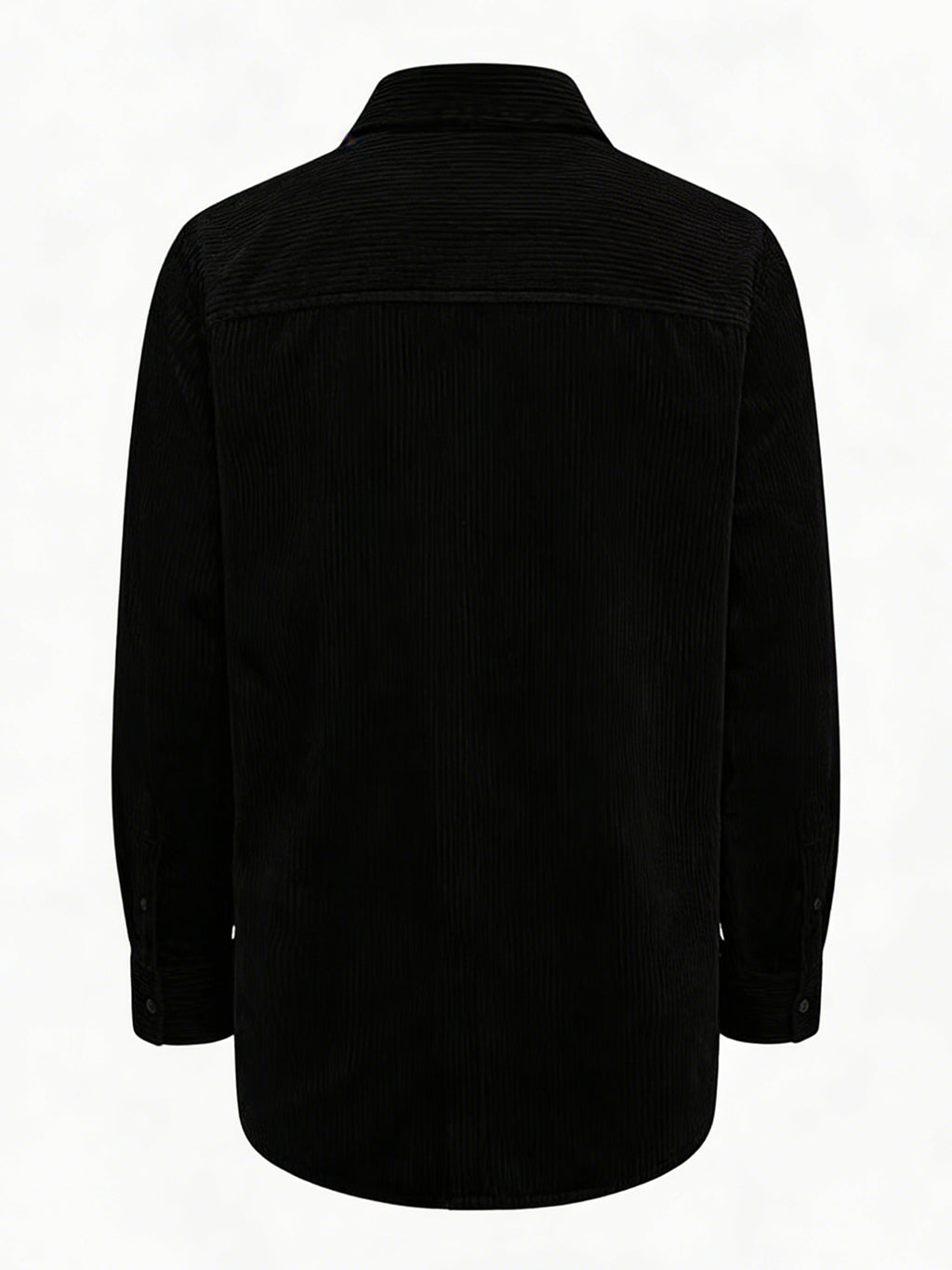 Men'S Fashion Versatile Casual Long-Sleeve Shirt, Multiple Colors Available, Pocket Design Corduroy Top Shirt Jacket - Black