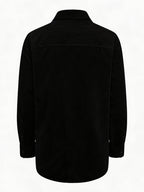 Men'S Fashion Versatile Casual Long-Sleeve Shirt, Multiple Colors Available, Pocket Design Corduroy Top Shirt Jacket - Black