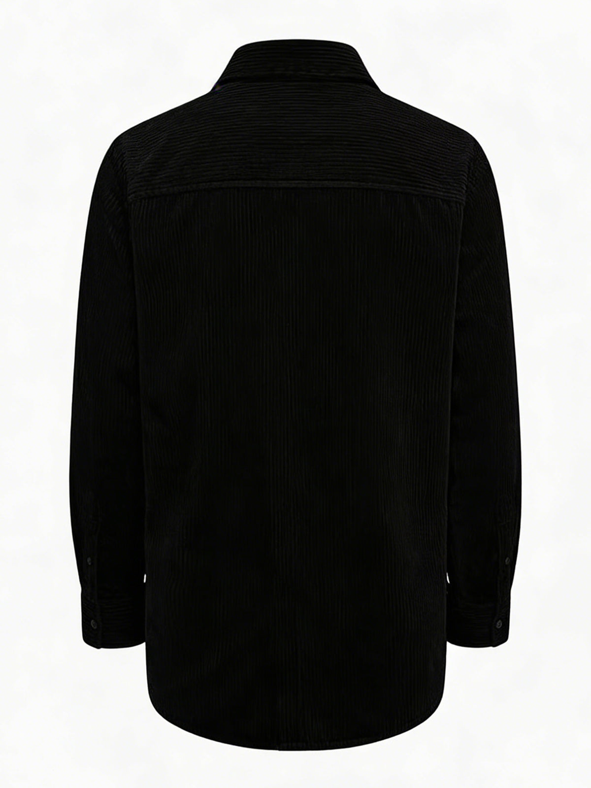 Men'S Fashion Versatile Casual Long-Sleeve Shirt, Multiple Colors Available, Pocket Design Corduroy Top Shirt Jacket - Black
