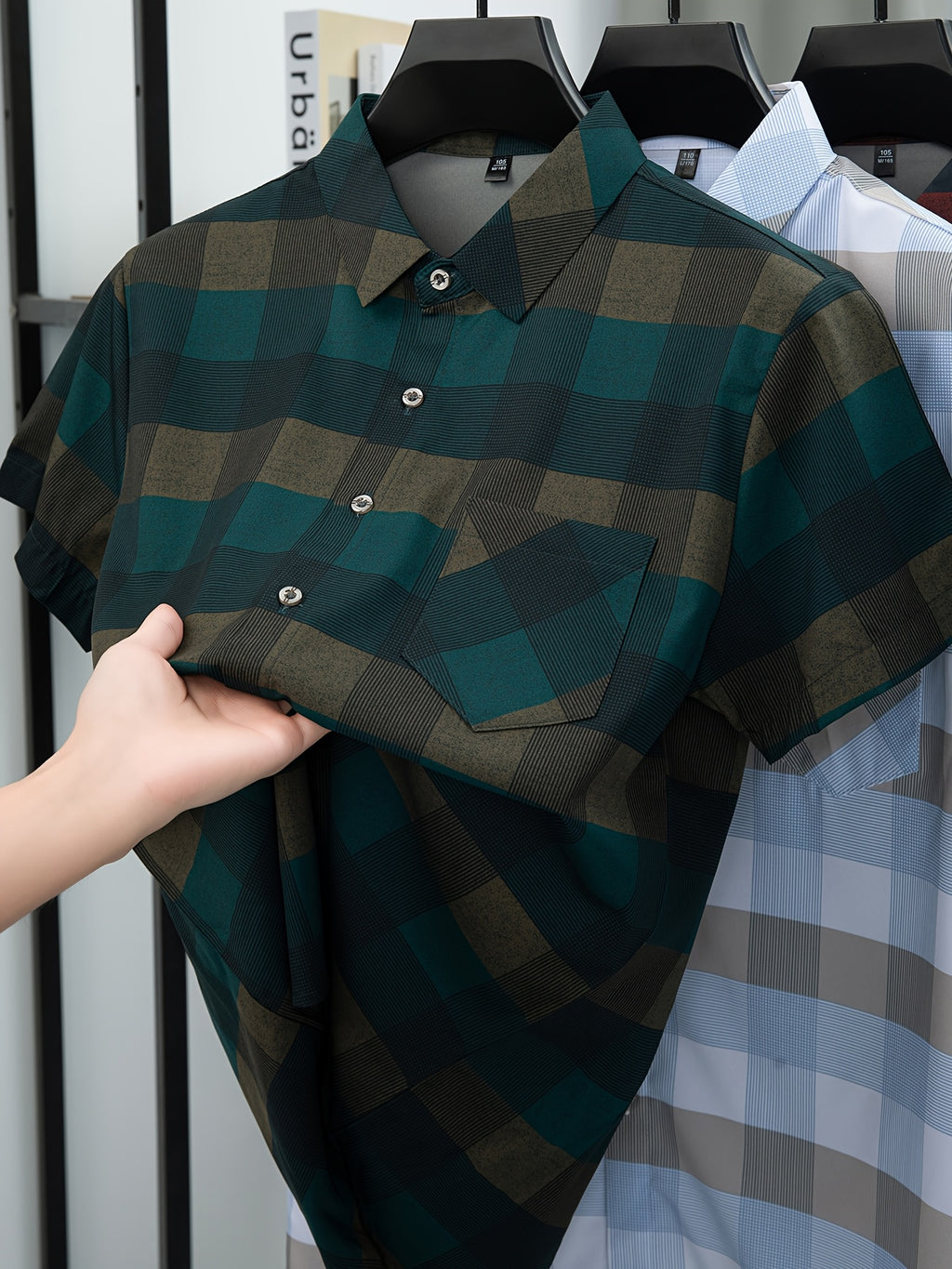 Men's Summer Short-Sleeve Cool Lightweight Trendy Color-Block Shirt - Mixed Color 2
