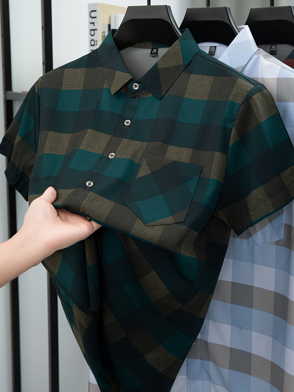 Men's Summer Short-Sleeve Cool Lightweight Trendy Color-Block Shirt - Mixed Color 2