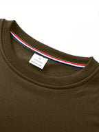 This Pullover Features a Round Neck And a Stylish Airplane Print, Making It a Versatile And Fashionable Choice for Casual Sportswear. It'S a Trendy Long-Sleeve Sweatshirt Suitable for Outdoor Activities, Perfect for Autumn And Winter Men'S Fashion - Dark Brown