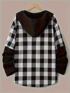 Plaid Jacket Men'S Shirt Jacket Faux Two-Piece with Hood Long Sleeve Shirt Spring Summer Thin Hooded Top - Mixed colors