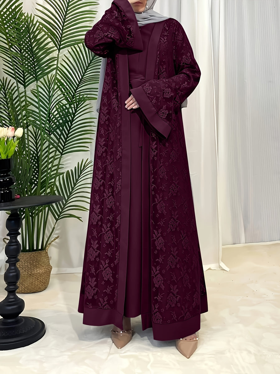 Elegant and Elegant Lace Dress - Burgundy