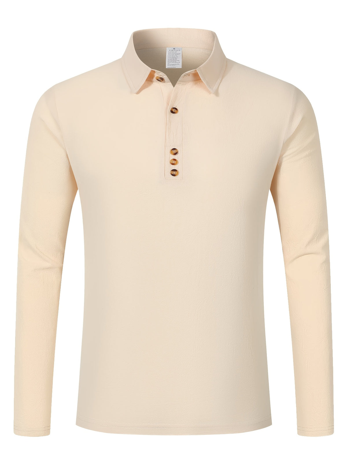 2pcs Set Men'S Autumn New Style Long Sleeve Shirt Suitable for Daily Wear - apricot + black