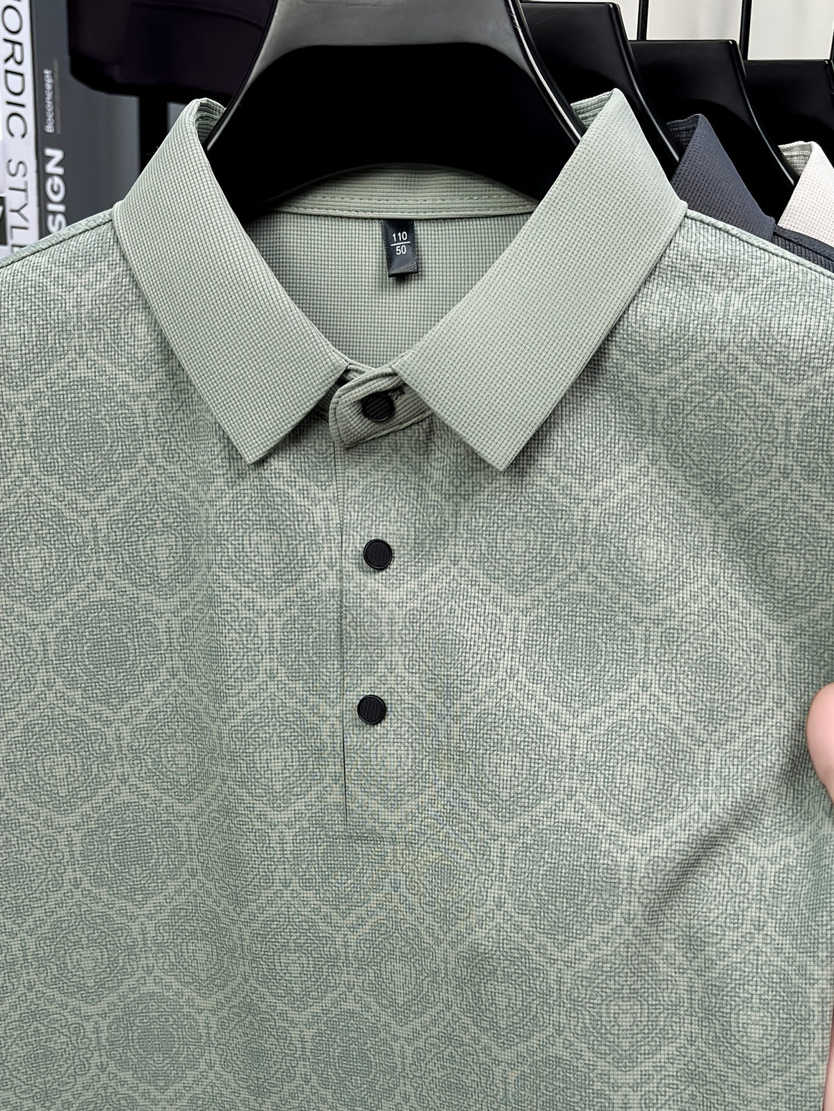 Summer Short Sleeve Men'S Print T-Shirt, Basic Style Versatile Commuter Top, Casual Men'S Athletic Wear, Golf Tennis Training Outfit, Men'S Office Commute Attire, Middle-Aged Men'S Outdoor Clothing - Green
