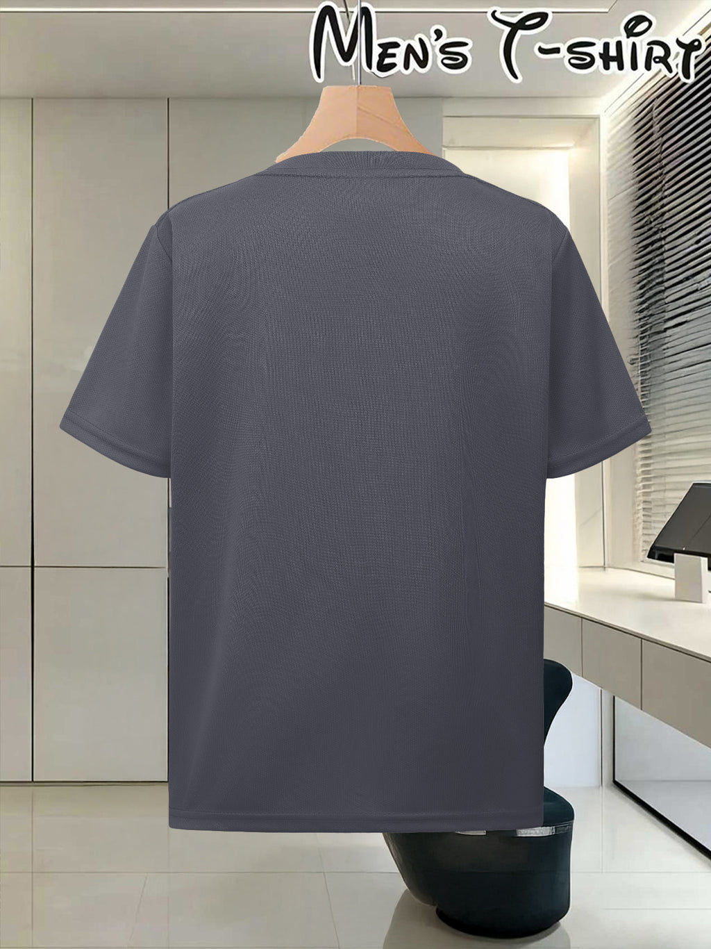 Adult Round Neck T-Shirt Trendy Golden Badge Striped Print Top Casual Outing Fan Gathering Leisure All-Match Breathable Pullover Sweater - Grey