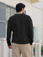 Fall Winter Men'S Casual Cable Knit Pullover, V-Neck Long Sleeve Textured Sweater with Ribbed Neckline, Cuffs, And Hem, Relaxed Everyday Top for Business Casual, Weekend, Dinner, Vacation, Travel, And Outdoor Walks - Black