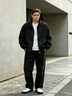 [Pearson OBM] Spring Autumn New Men'S Jacket Casual Sports All-Match Jacket - Black