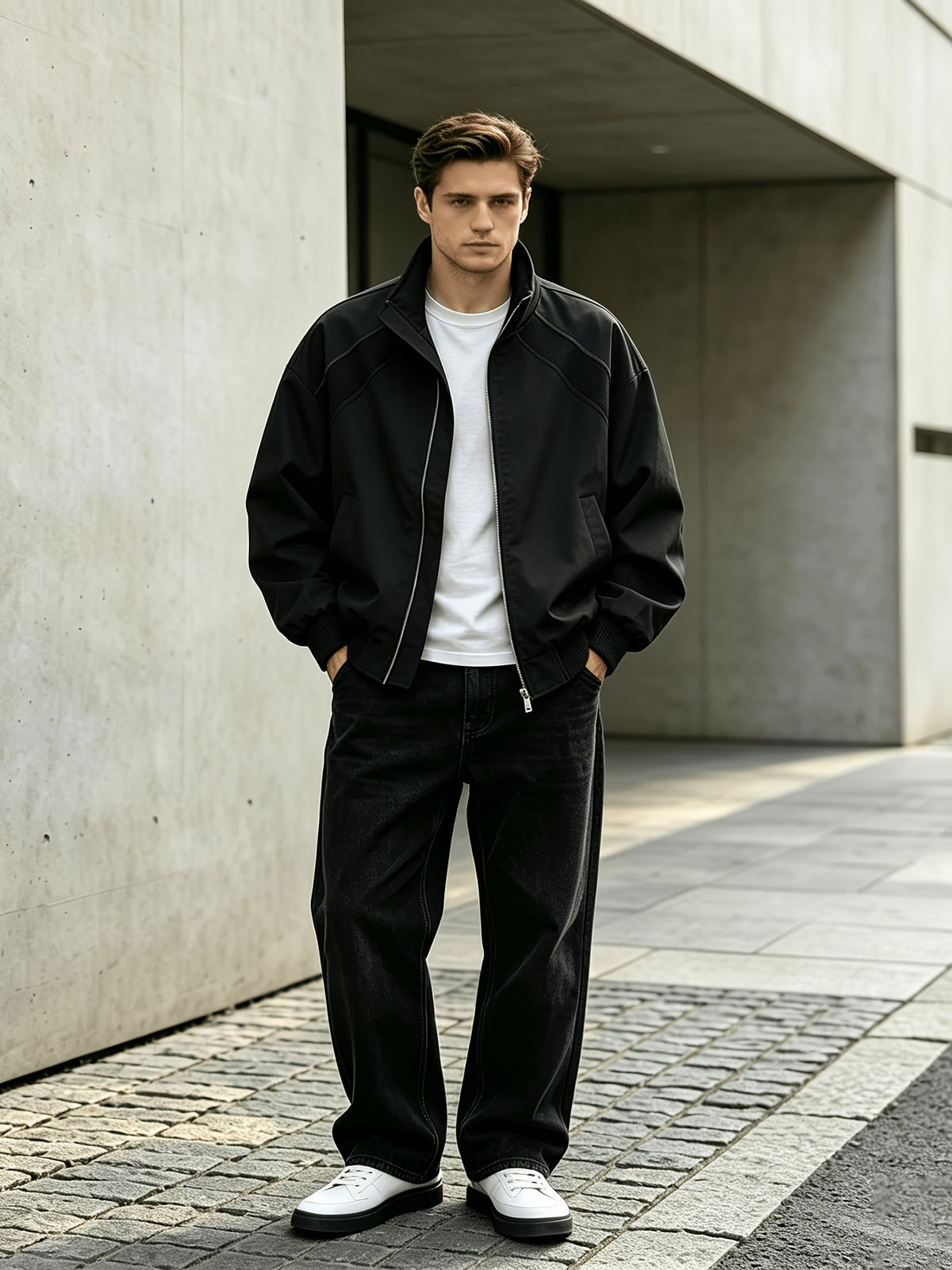 [Pearson OBM] Spring Autumn New Men'S Jacket Casual Sports All-Match Jacket - Black