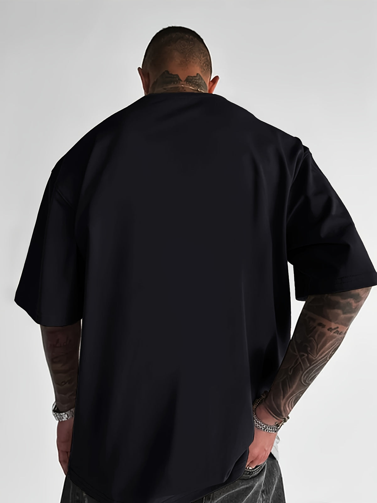 Men'S Short Sleeve T-Shirt, 100% Fabric, Loose Fit, Fashion Casual Round Neck Top, Spring Summer Outdoor Apparel for Men, Tops for 11 Holidays - Black