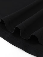 Men's Longline Statement Graphic T-Shirt - Bold Contrast Crew Neck Short Sleeve Tee, Lightweight 100% Polyester, Minimalist Regular Fit Summer Casual Top with Contrast Print Suitable for Casual Attire & Layering - Black