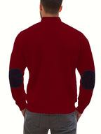 Men'S Casual Jacket, Stylish And Versatile, Spring And Autumn Windbreaker for Men, Featuring a Color-Block Design, Suitable for Dry Cleaning - Perfect for Everyday Wear And Outdoor Commuting - Burgundy