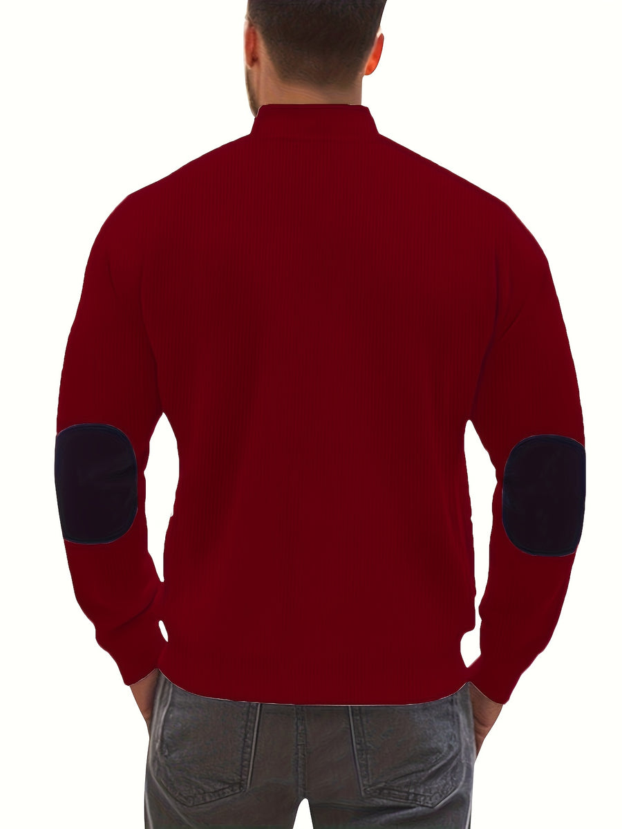 Men'S Casual Jacket, Stylish And Versatile, Spring And Autumn Windbreaker for Men, Featuring a Color-Block Design, Suitable for Dry Cleaning - Perfect for Everyday Wear And Outdoor Commuting - Burgundy