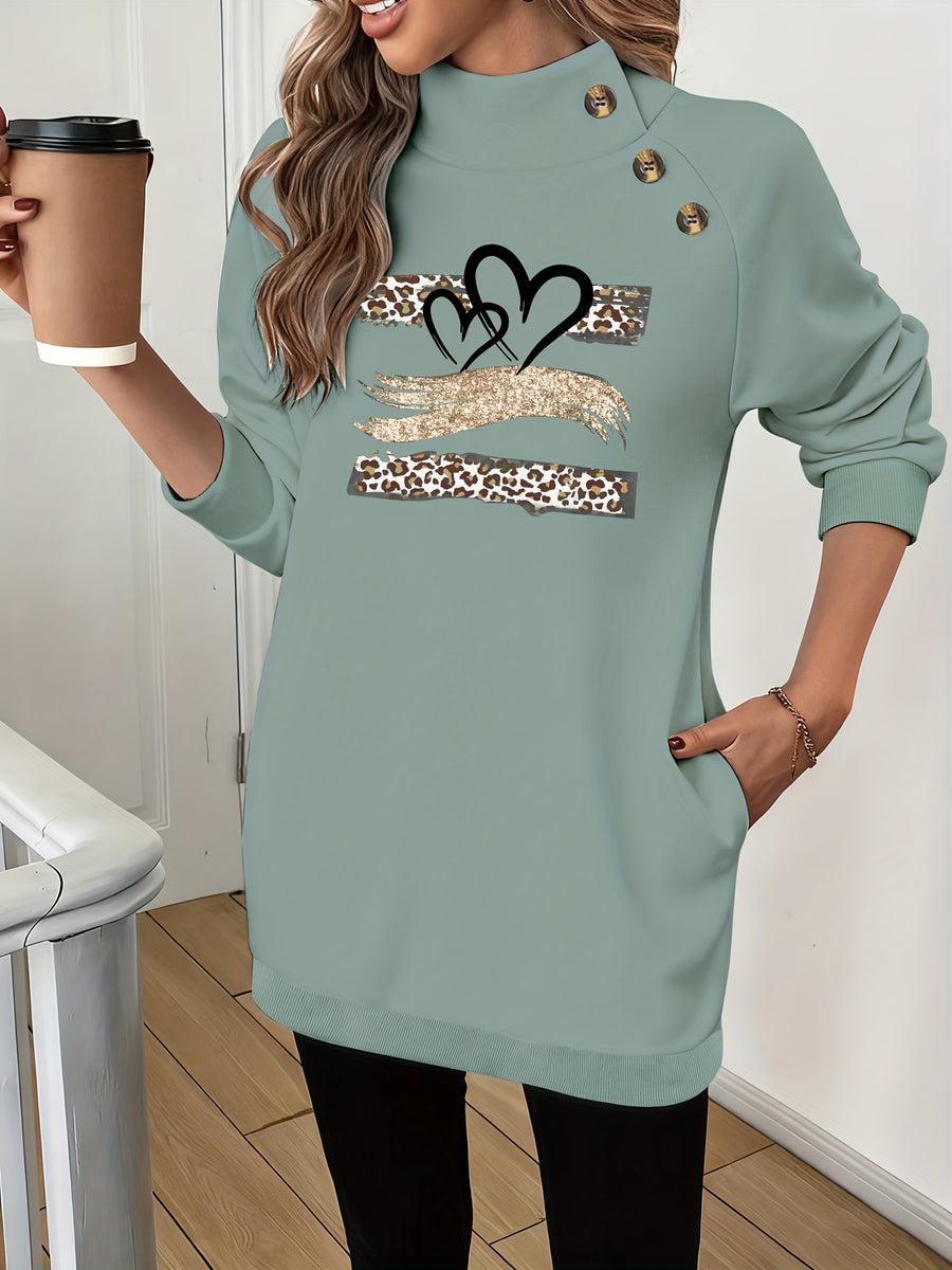 Women'S Fashion High-Neck Sweatshirt - Viridity