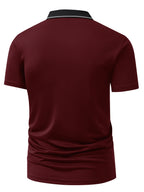 Summer New Men'S Short-Sleeved Polo Shirt 3pcs Set Multi-Color Optional Fashionable Versatile Daily Casual Comfortable And Breathable Fabric Suitable for Outdoor Sports And Business Casual Wear Essential Polo Shirt for Mature Men - burgundy + light gray + khaki