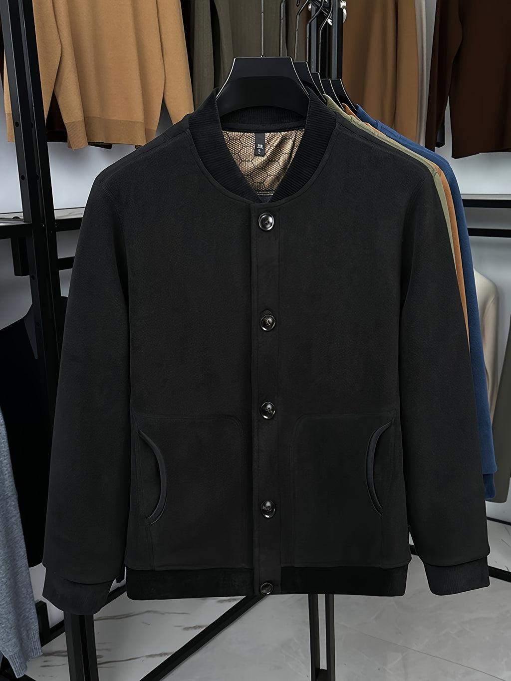 Father's Day Gift for Men: 2026 Spring/Autumn New Style Men's Jacket, Unlocking a Mature Spring Vibe, Lightweight and Comfortable, Suitable for the Changeable Weather of Early Spring - Black