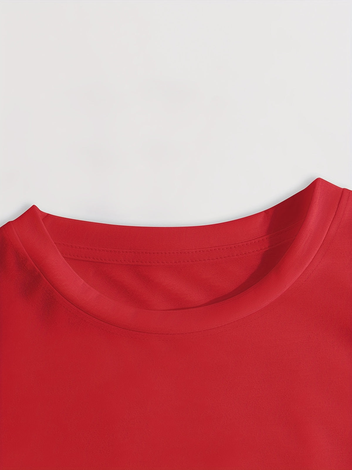 Leopard Print Cherry Pattern Casual Vintage T-Shirt, Short-Sleeve Round-Neck Top, Suitable for Autumn, Summer, And Spring, Women'S Clothing, Autumn Short-Sleeve Top, Everyday Wear - Red