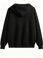 Women's Cardigan, Spring/Autumn Lazy Style Sweater Jacket, Loose Fit Outerwear Hooded Top - Black