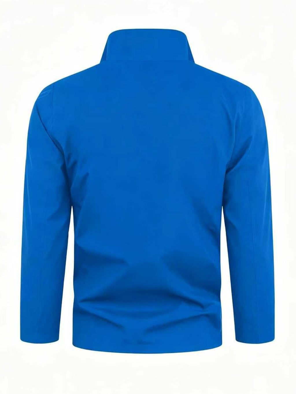 Outdoor Windproof Jacket with Maple Leaf Print, Softshell Fabric, Men'S Casual Hiking Coat, One-Piece Design - Royal Blue