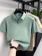 Minimalist Urban Short-Sleeve Polo Shirt, Breathable for Daily Commuting - Green
