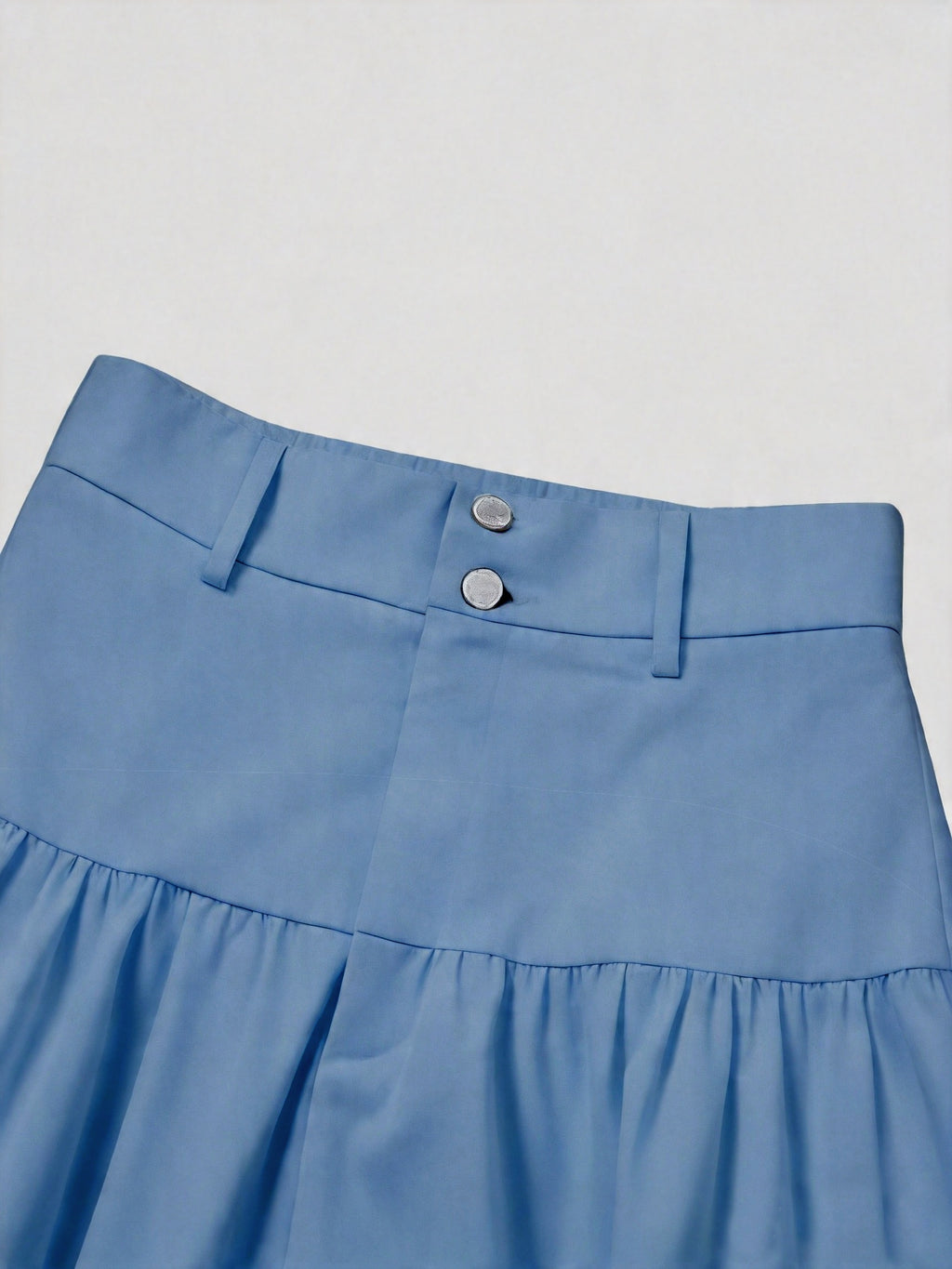 Women'S Solid High-Waist Half Skirt - Blue