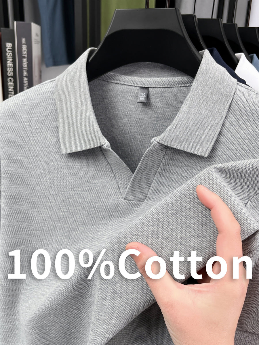 [Pearson OBM] Summer New Men'S Short Sleeve Polo Shirt, Lapel Easy Business Casual Premium Breathable Short Sleeve T-Shirt, Men'S Wear, Hongyang - Grey