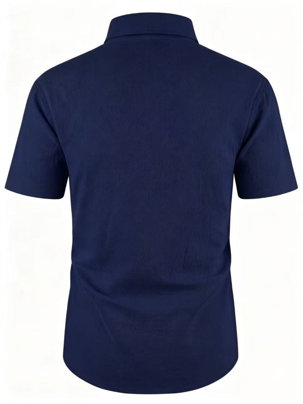 Men'S Summer Casual Short Sleeve Shirt, Outdoor Leisure Sports Print Lapel Comfortable Short Sleeve - Navy Color