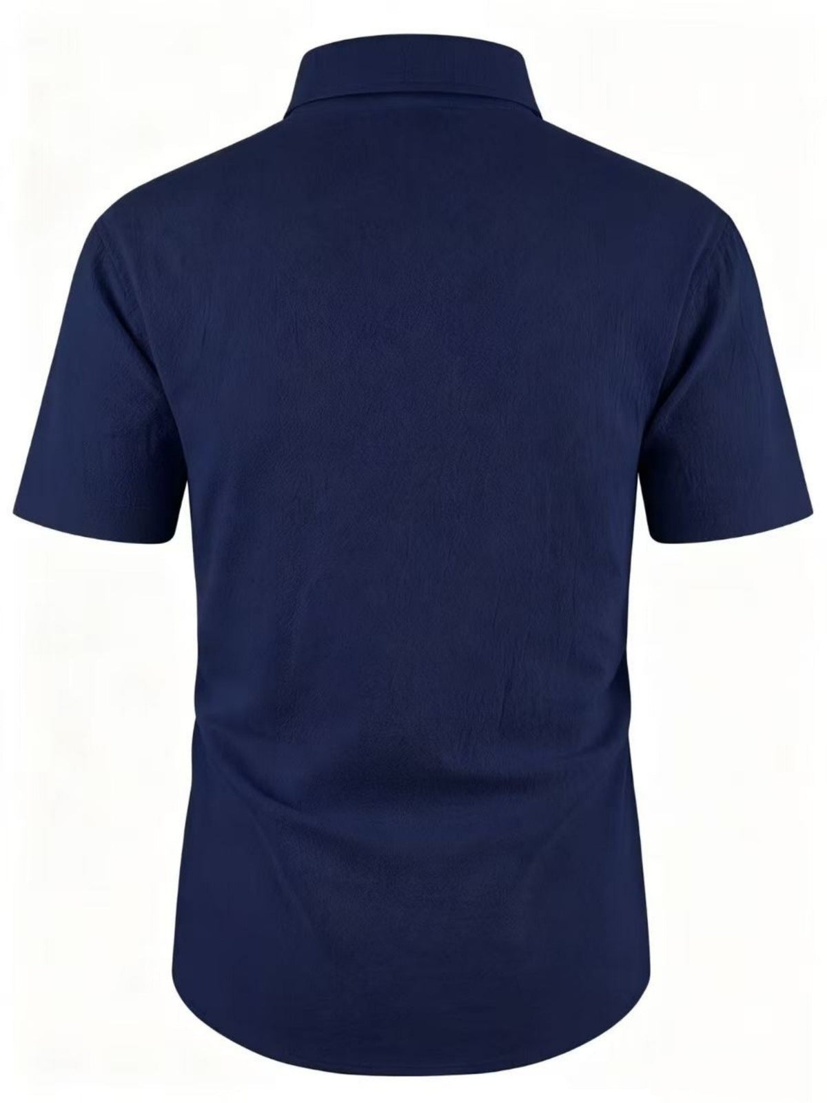 Men'S Summer Casual Short Sleeve Shirt, Outdoor Leisure Sports Print Lapel Comfortable Short Sleeve - Navy Color